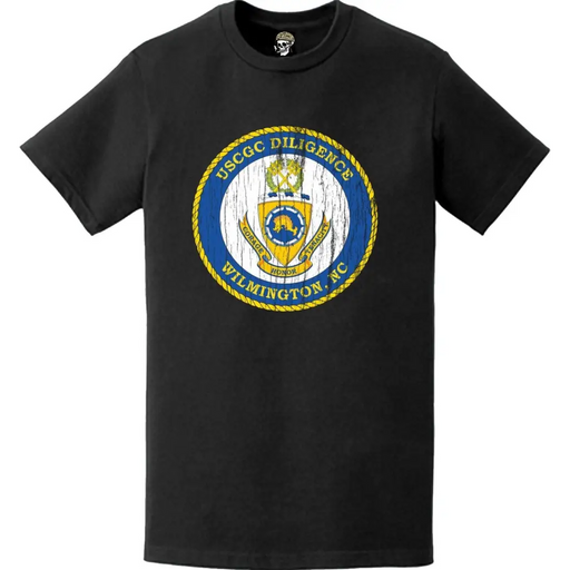 Distressed USCGC Diligence (WMEC-616) Ship's Crest Emblem Logo T-Shirt Tactically Acquired   