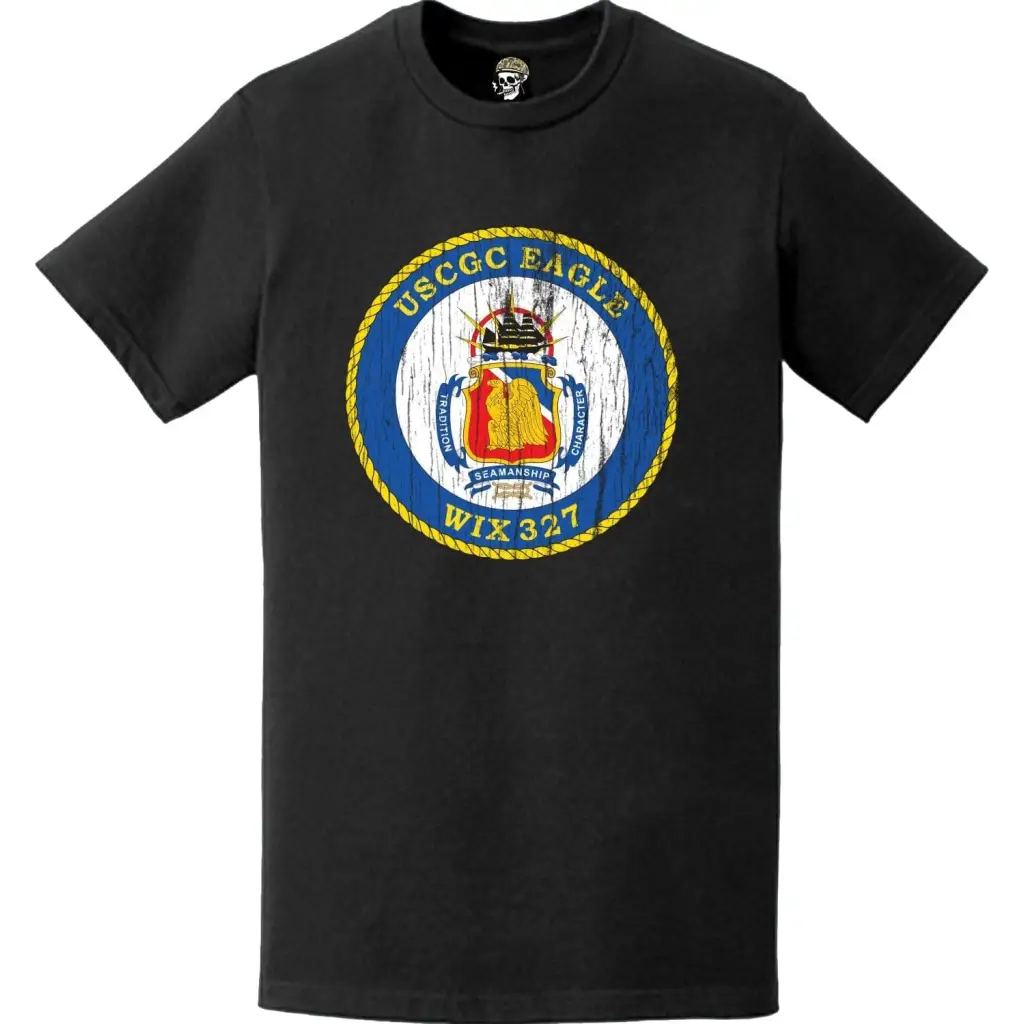 Distressed USCGC Eagle (WIX-327) Ship's Crest Emblem Logo T-Shirt Tactically Acquired   