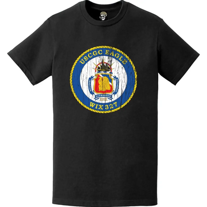 Distressed USCGC Eagle (WIX-327) Ship's Crest Emblem Logo T-Shirt Tactically Acquired   