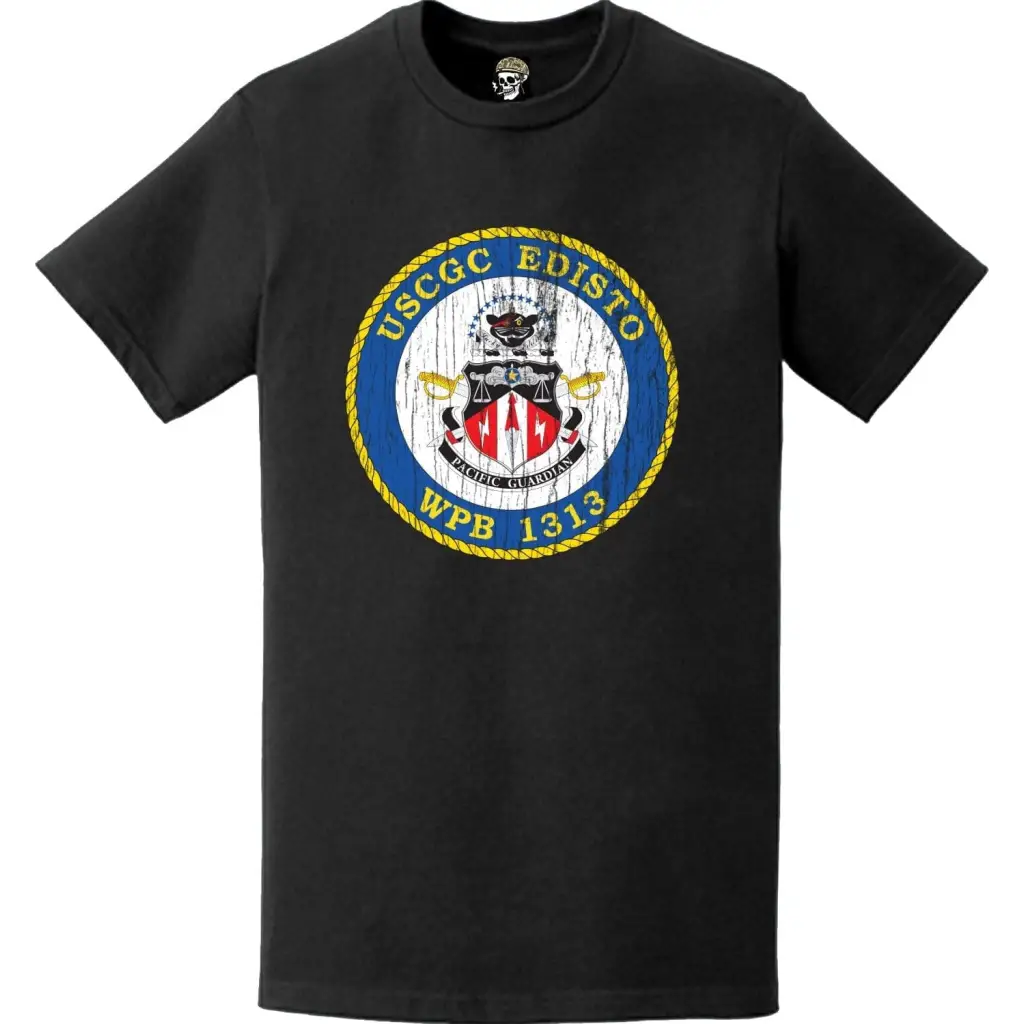 Distressed USCGC Edisto (WPB-1313) Ship's Crest Emblem Logo T-Shirt Tactically Acquired   