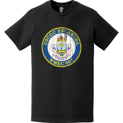 Distressed USCGC Escanaba (WMEC-907) Ship's Crest Emblem Logo T-Shirt Tactically Acquired   