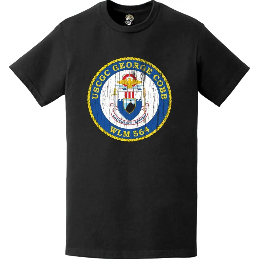 Distressed USCGC George Cobb (WLM-564) Ship's Crest Emblem Logo T-Shirt Tactically Acquired   