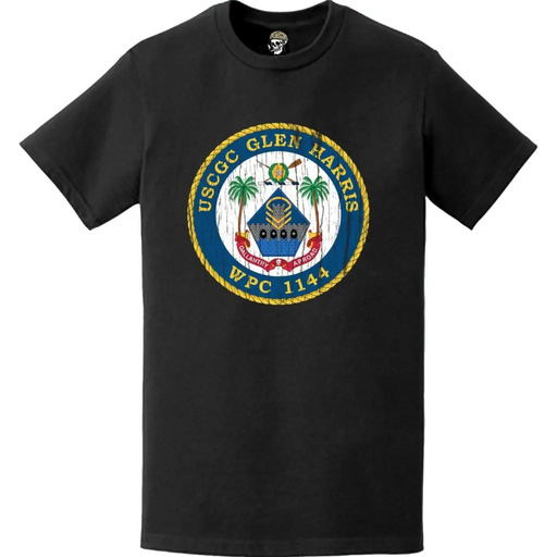Distressed USCGC Glen Harris (WPC-1144) Ship's Crest Emblem Logo T-Shirt Tactically Acquired   