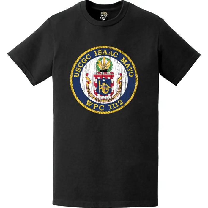Distressed USCGC Issac Mayo (WPC-1112) Ship's Crest Emblem Logo T-Shirt Tactically Acquired   