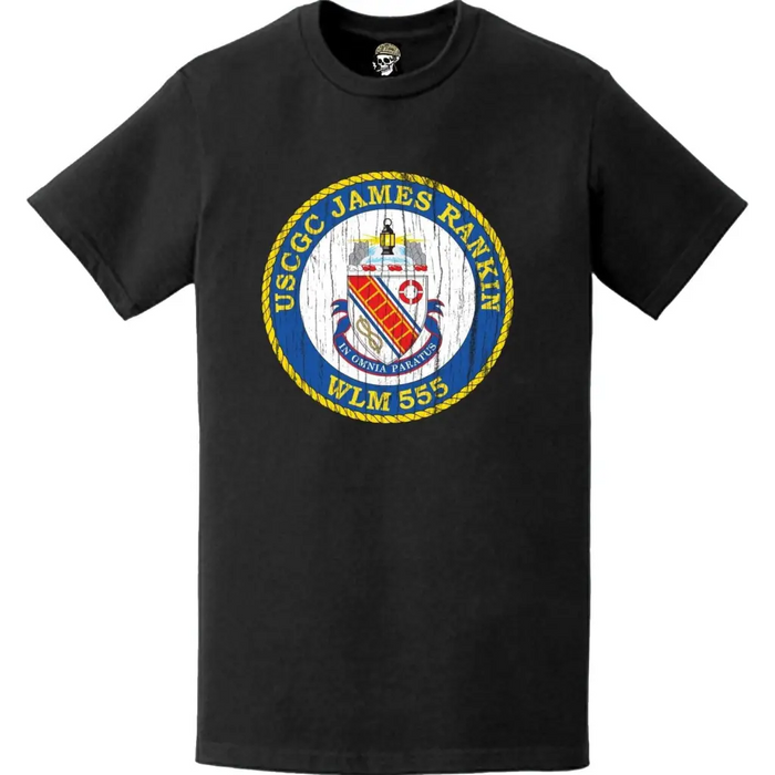 Distressed USCGC James Rankin (WLM-555) Ship's Crest Emblem Logo T-Shirt Tactically Acquired   