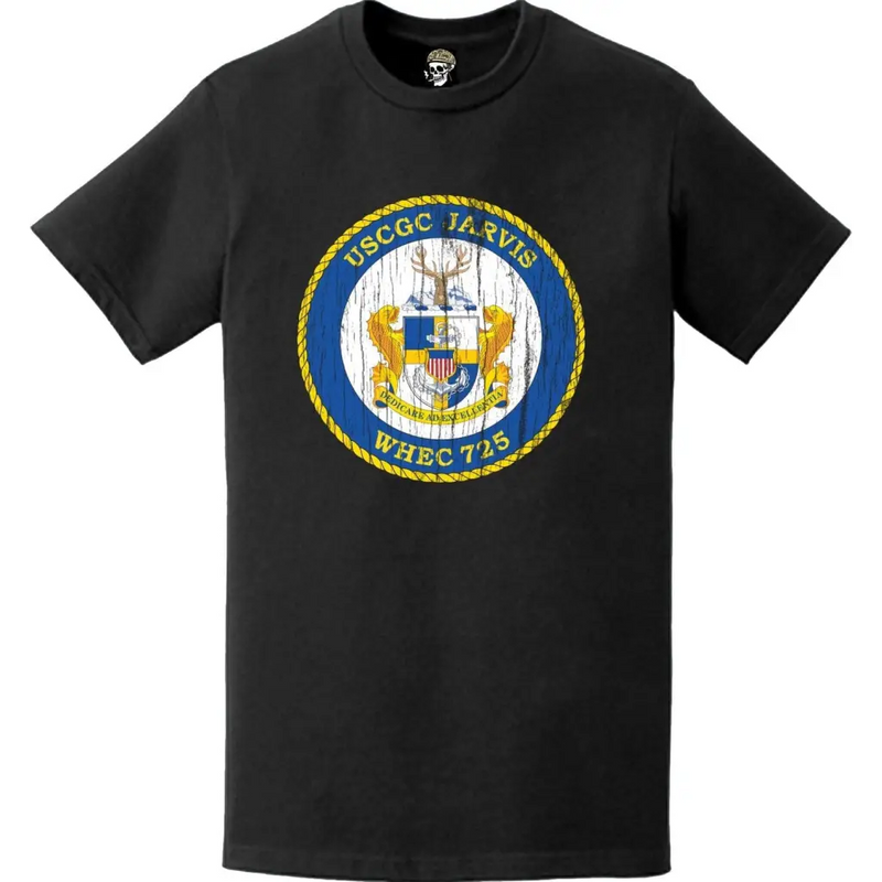 Distressed USCGC Jarvis (WHEC-725) Ship's Crest Emblem Logo T-Shirt