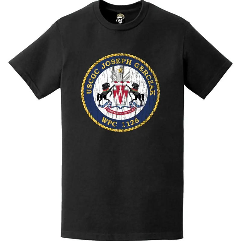 Distressed USCGC Joseph Gerczak (WPC-1126) Ship's Crest Emblem Logo T-Shirt