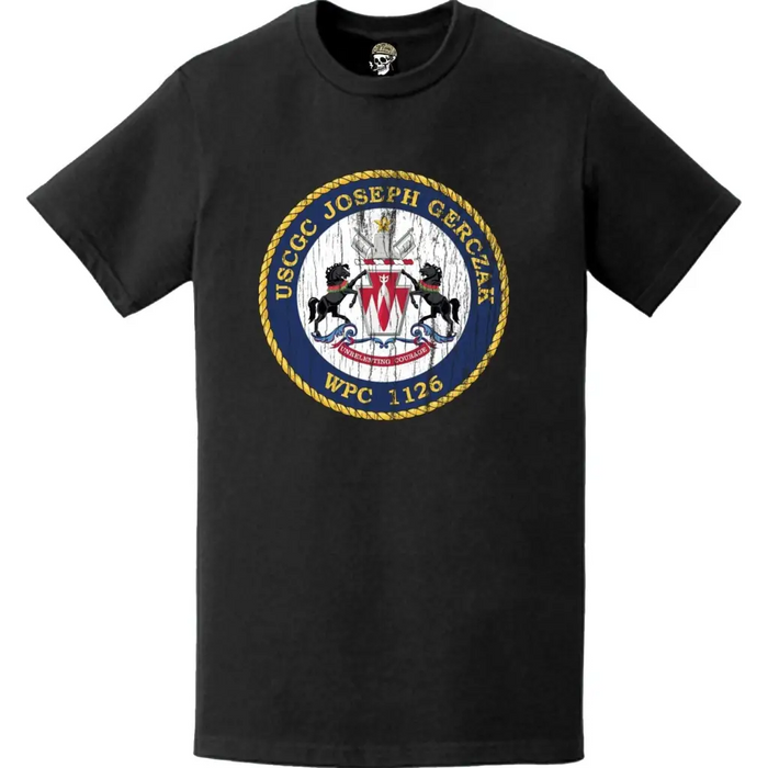 Distressed USCGC Joseph Gerczak (WPC-1126) Ship's Crest Emblem Logo T-Shirt Tactically Acquired   