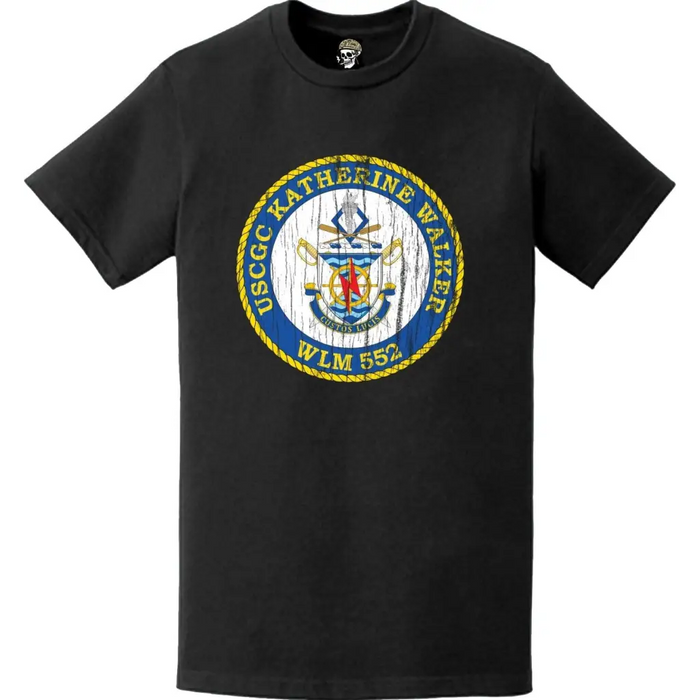 Distressed USCGC Katherine Walker (WLM-552) Ship's Crest Emblem Logo T-Shirt Tactically Acquired   