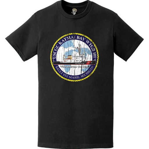 Distressed USCGC Katmai Bay (WTGB-101) Ship's Crest Emblem Logo T-Shirt Tactically Acquired   