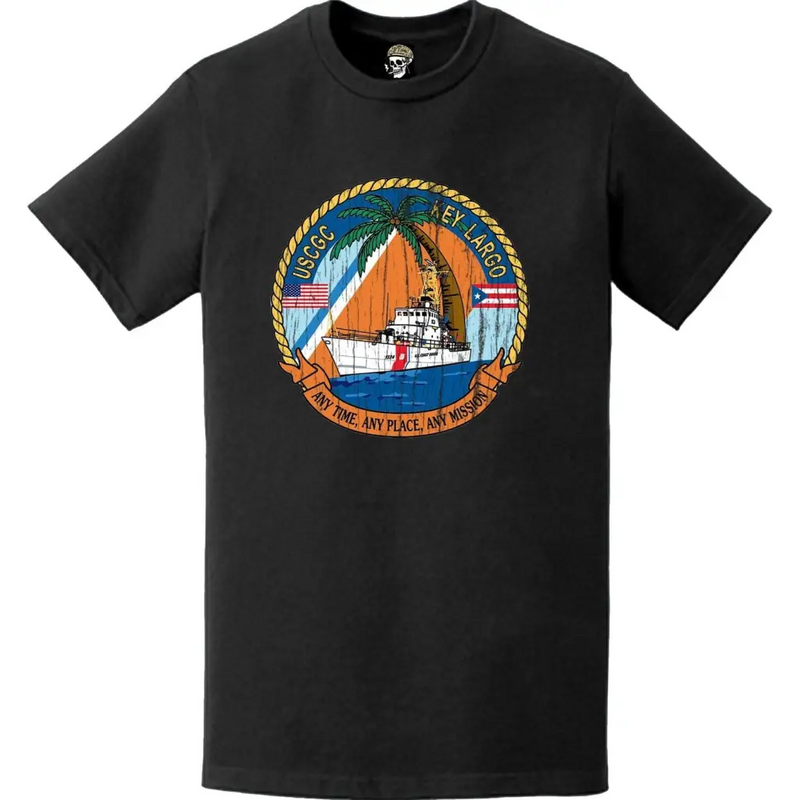 Distressed USCGC Key Largo (WPB-1324) Crest Emblem Logo T-Shirt