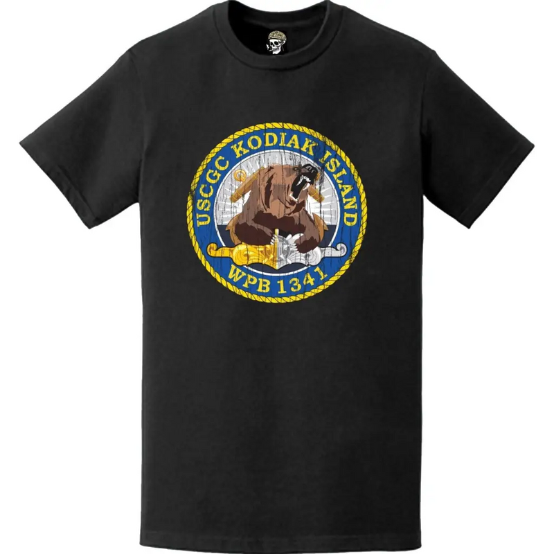 Distressed USCGC Kodiak Island (WPB-1341) Ship's Crest Emblem Logo T-Shirt