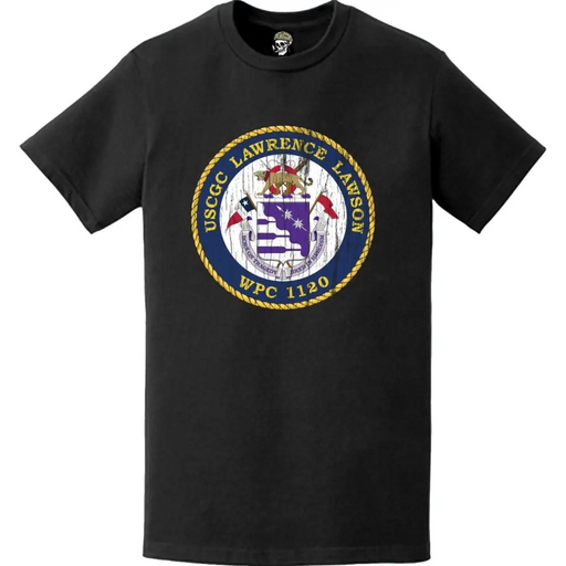 Distressed USCGC Lawrence Lawson (WPC-1120) Ship's Crest Emblem Logo T-Shirt Tactically Acquired   