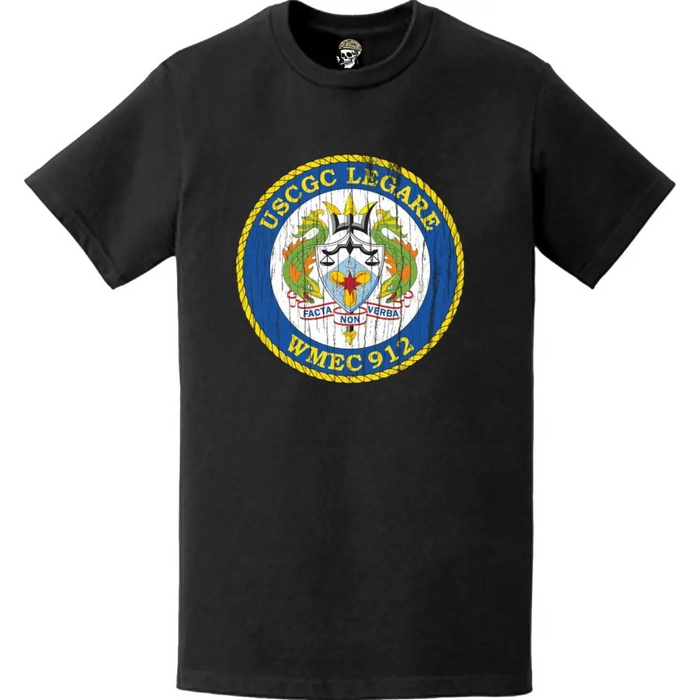 Distressed USCGC Legare (WMEC-912) Ship's Crest Emblem Logo T-Shirt Tactically Acquired   