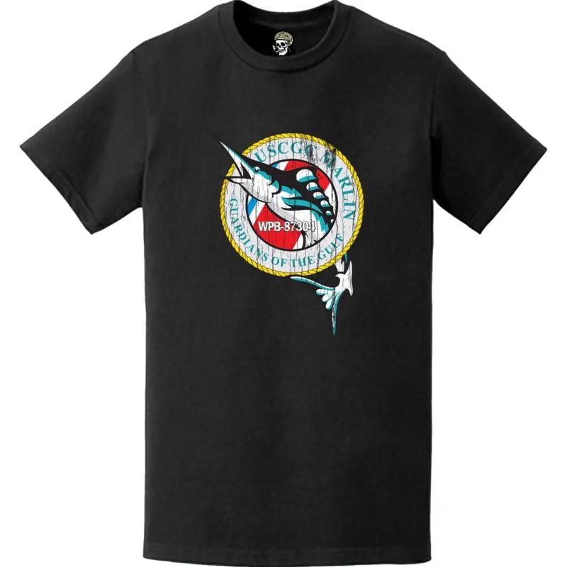 Distressed USCGC Marlin (WPB-87304) Ship's Crest Emblem Logo T-Shirt