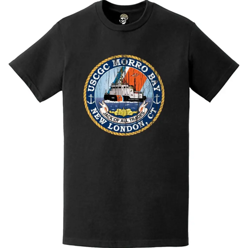 Distressed USCGC Morro Bay (WTGB-106) Ship's Crest Emblem Logo T-Shirt