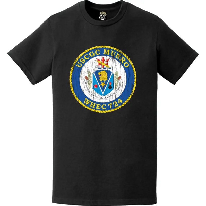 Distressed USCGC Munro (WHEC-724) Ship's Crest Emblem Logo T-Shirt