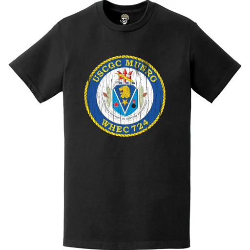 Distressed USCGC Munro (WHEC-724) Ship's Crest Emblem Logo T-Shirt Tactically Acquired   
