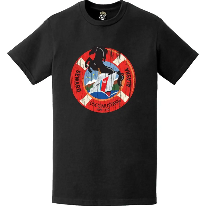 Distressed USCGC Mustang (WPB-1310) Ship's Crest Logo T-Shirt