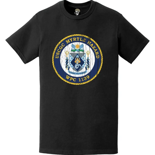 Distressed USCGC Myrtle Hazard (WPC-1139) Ship's Crest Emblem Logo T-Shirt Tactically Acquired   