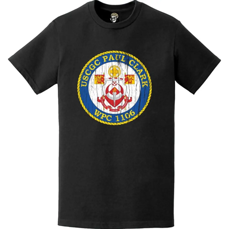 Distressed USCGC Paul Clark (WPC-1106) Ship's Crest Emblem Logo T-Shirt