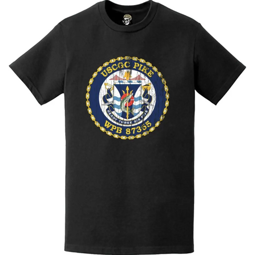 Distressed USCGC Pike (WPB-87365) Ship's Crest Emblem Logo T-Shirt Tactically Acquired   