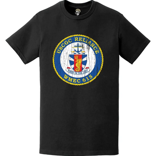 Distressed USCGC Reliance (WMEC-615) Ship's Crest Emblem Logo T-Shirt Tactically Acquired   