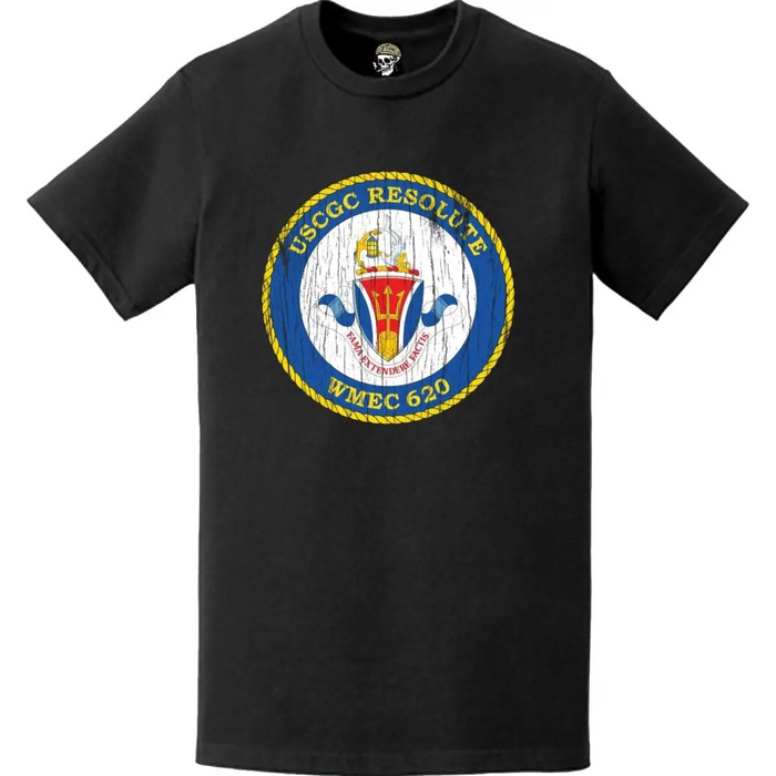Distressed USCGC Resolute (WMEC-620) Ship's Crest Emblem Logo T-Shirt Tactically Acquired   