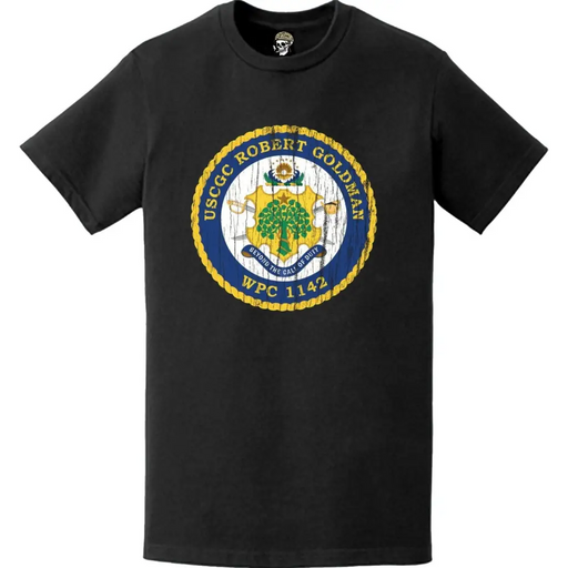Distressed USCGC Robert Goldman (WPC-1142) Ship's Crest Emblem Logo T-Shirt Tactically Acquired   