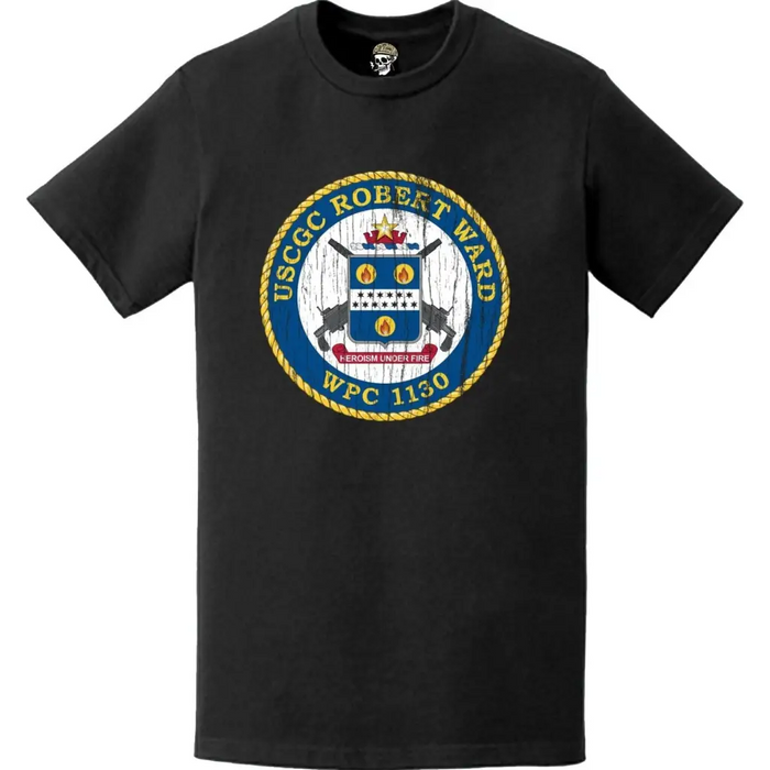 Distressed USCGC Robert Ward (WPC-1130) Ship's Crest Emblem Logo T-Shirt Tactically Acquired   