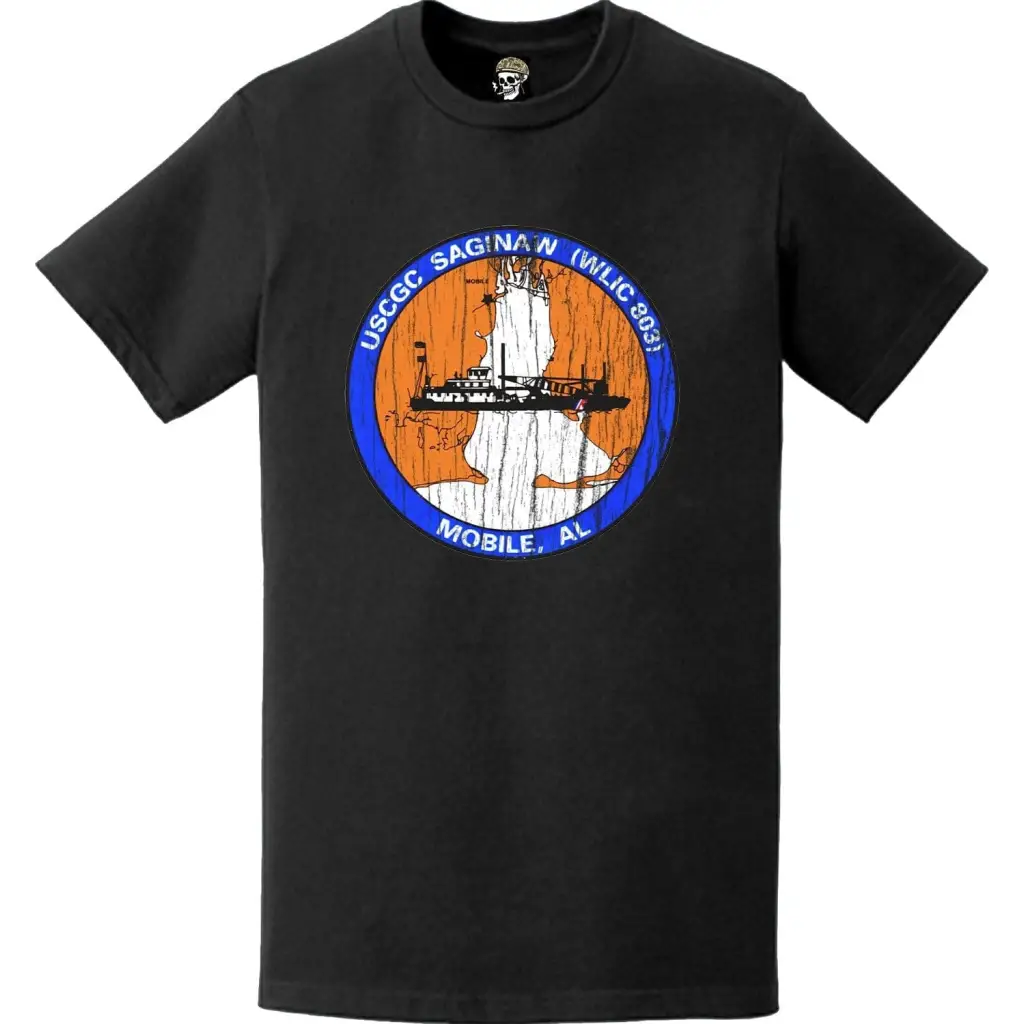 Distressed USCGC Saginaw (WLIC-803) Ship's Crest Emblem Logo T-Shirt Tactically Acquired   