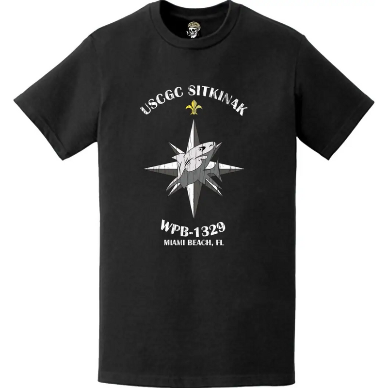Distressed USCGC Sitkinak (WPB-1329) Crest Emblem Logo T-Shirt