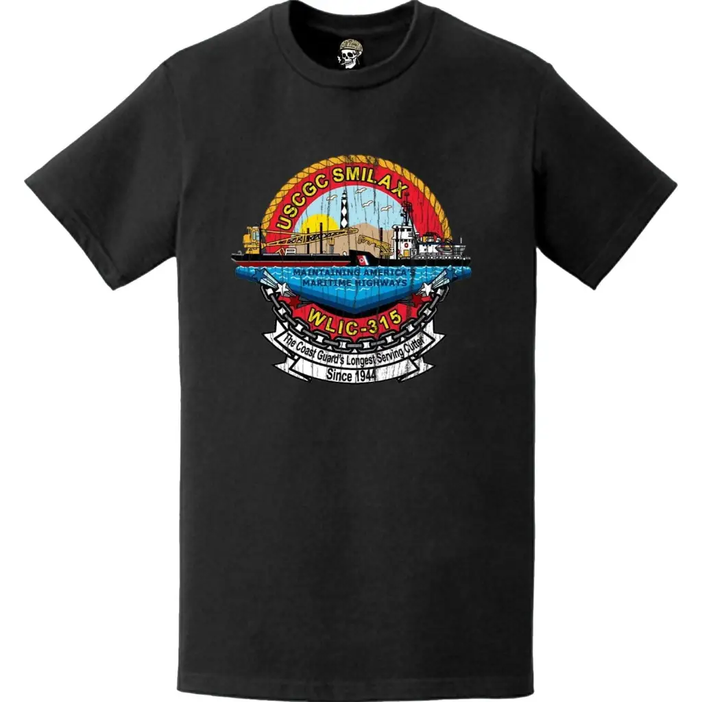 Distressed USCGC Smilax (WLIC-315) Ship's Crest Emblem Logo T-Shirt Tactically Acquired   