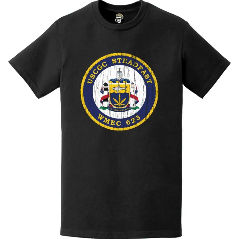 Distressed USCGC Steadfast (WMEC-623) Ship's Crest Emblem Logo T-Shirt