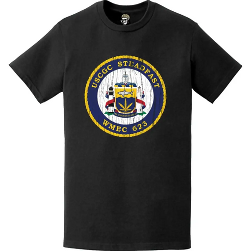 Distressed USCGC Steadfast (WMEC-623) Ship's Crest Emblem Logo T-Shirt Tactically Acquired   