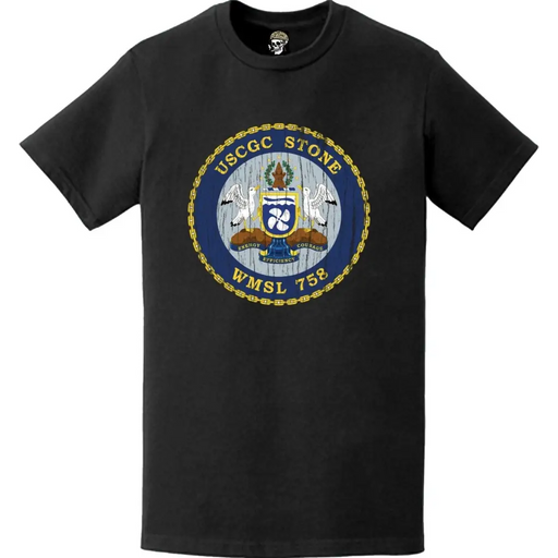 Distressed USCGC Stone (WMSL-758) Ship's Crest Emblem Logo T-Shirt Tactically Acquired   