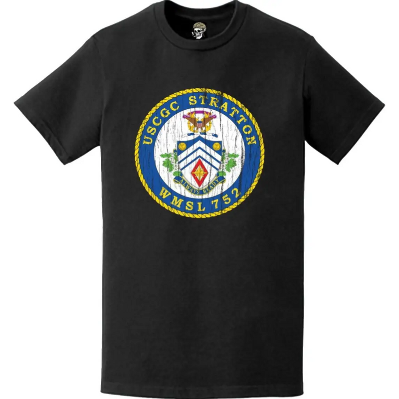 Distressed USCGC Stratoon (WMSL-752) Ship's Crest Emblem Logo T-Shirt