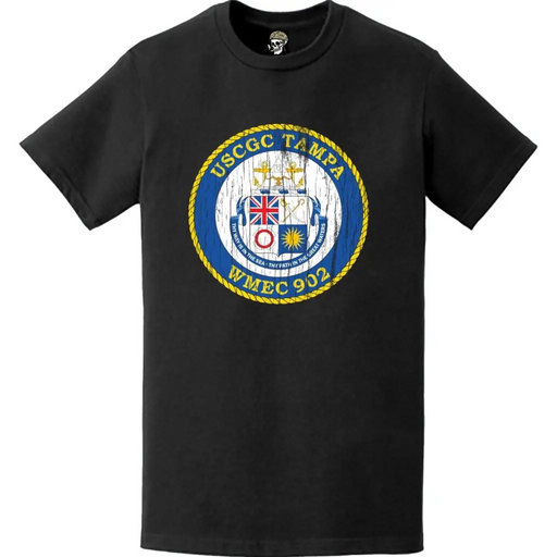 Distressed USCGC Tampa (WMEC-902) Ship's Crest Emblem Logo T-Shirt Tactically Acquired   