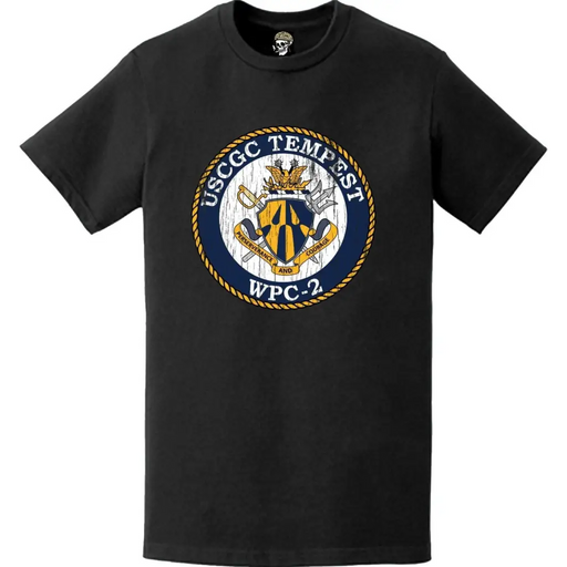Distressed USCGC Tempest (WPC-2) Ship's Crest Emblem Logo T-Shirt Tactically Acquired   