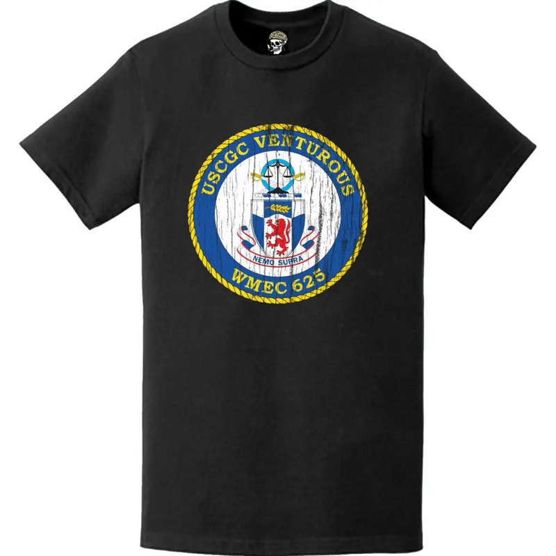 Distressed USCGC Venturous (WMEC-625) Ship's Crest Emblem Logo T-Shirt