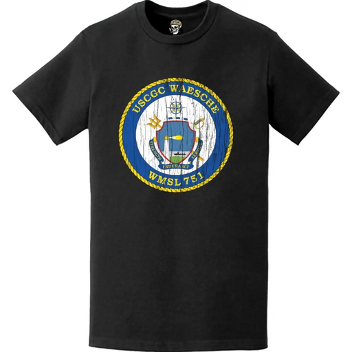 Distressed USCGC Waesche (WMSL-751) Ship's Crest Emblem Logo T-Shirt Tactically Acquired   