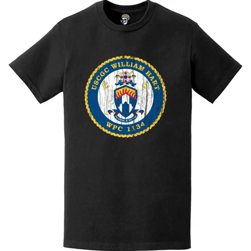 Distressed USCGC William Hart (WPC-1134) Ship's Crest Emblem Logo T-Shirt Tactically Acquired   
