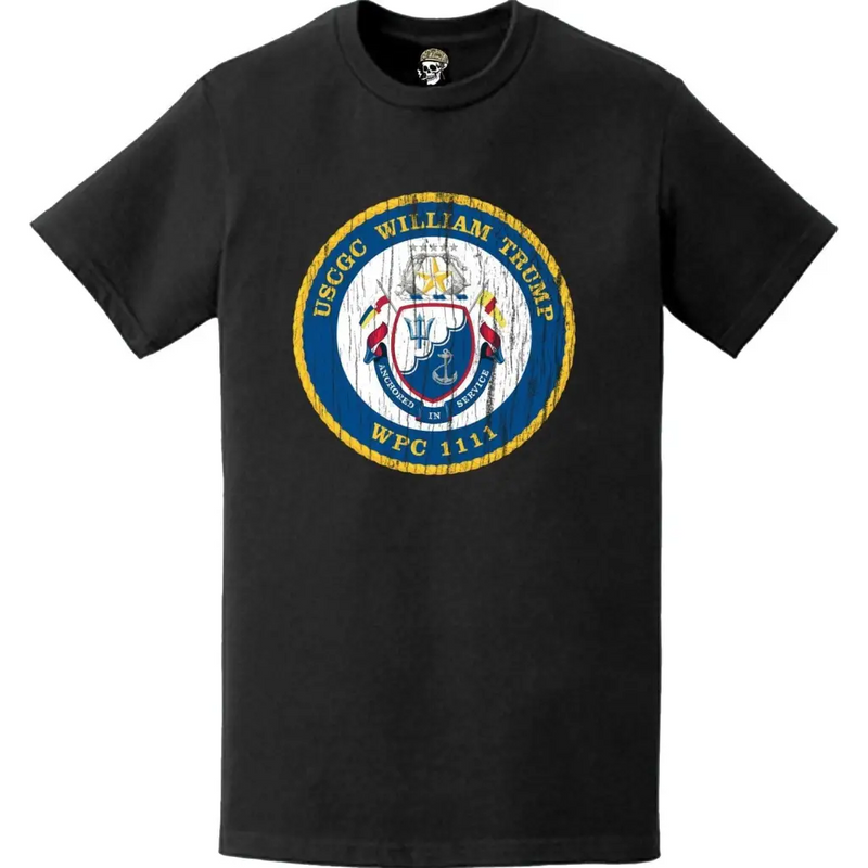 Distressed USCGC William Trump (WPC-1111) Ship's Crest Emblem Logo T-Shirt