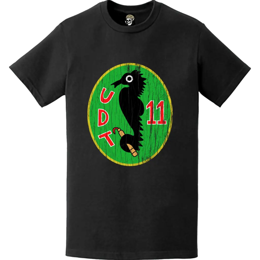 Distressed USN UDT-11 Logo Emblem T-Shirt Tactically Acquired   