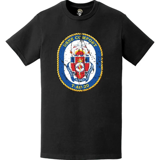 Distressed USNS Comfort (T-AH-20) Ship's Crest Emblem T-Shirt Tactically Acquired   