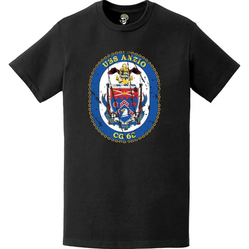 Distressed USS Anzio (CG-68) Ship's Crest Logo T-Shirt Tactically Acquired   