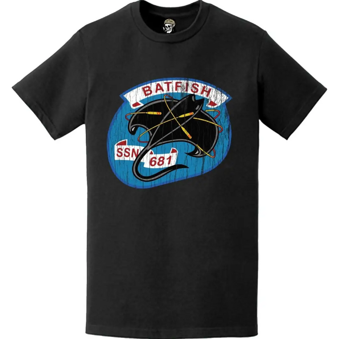 Distressed USS Batfish (SSN-681) Logo T-Shirt Tactically Acquired   