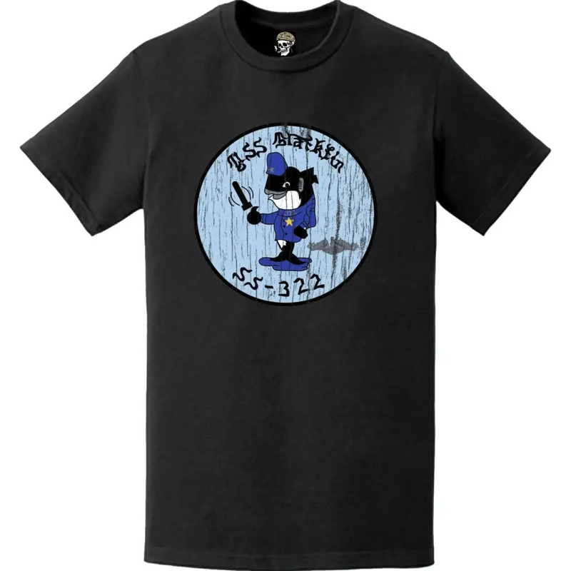 Distressed USS Blackfin (SS-322) Logo Emblem Crest T-Shirt