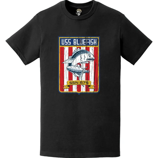 Distressed USS Bluefish (SSN-675) Logo T-Shirt Tactically Acquired   