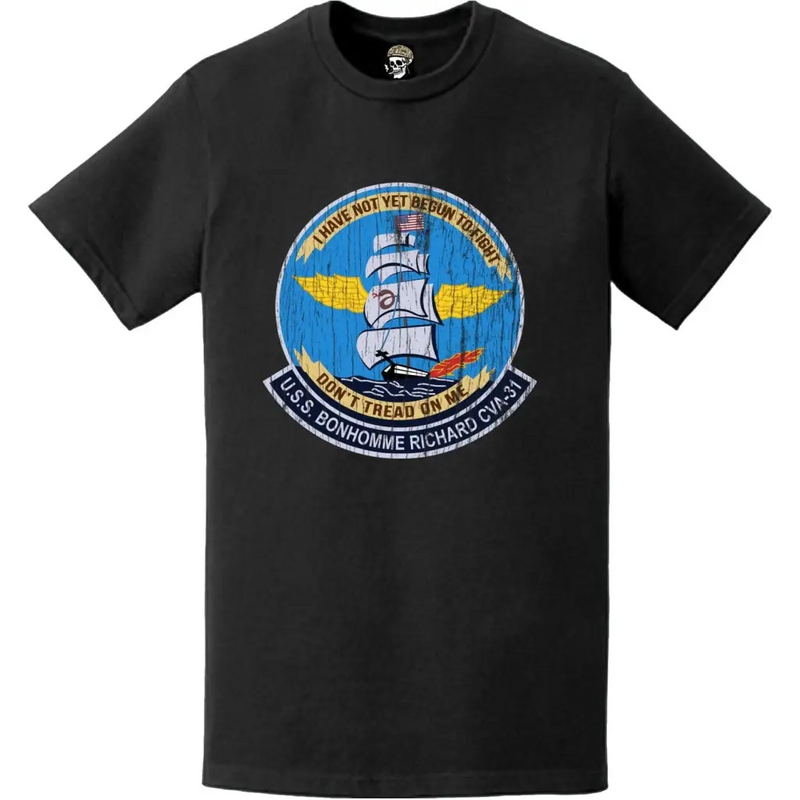 Distressed USS Bon Homme Richard (CVA-31) Logo T-Shirt